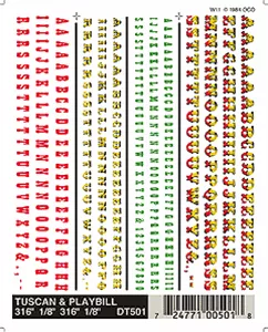 DT501 Woodlan Scenics Co Dry Transfer Alphabet & Number Sets