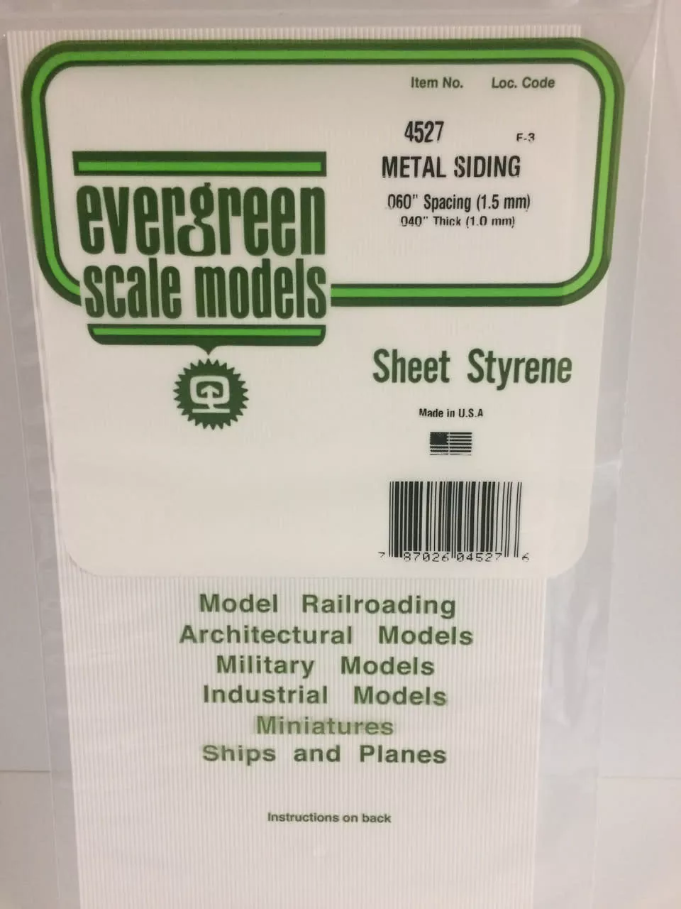 Evergreen 4527 Metal Siding Sheet .060 SP