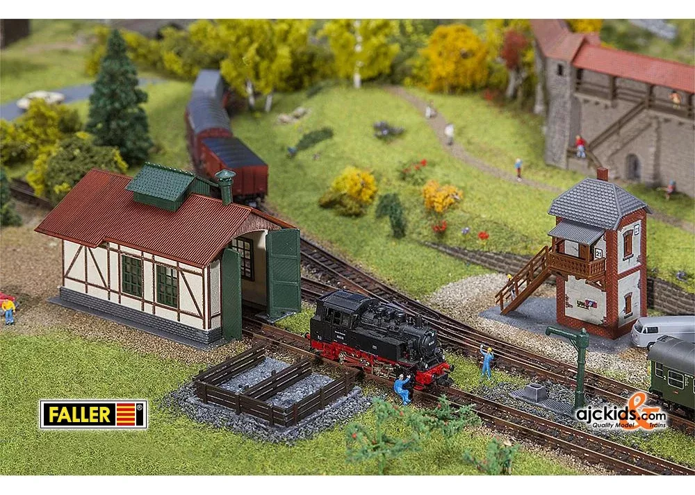 Faller 222108 – Branch line engine shed with block post Set