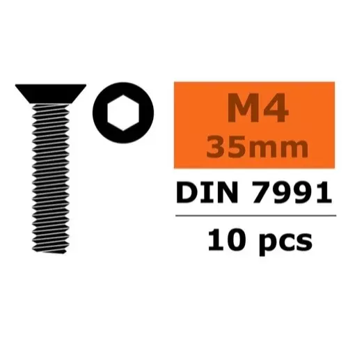 G-Force 0101-016 Sockethead Countersunk Screw M4x35 Steel (10 pcs)