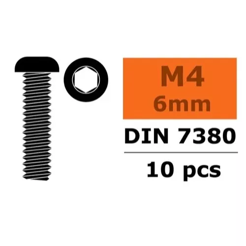 G-Force 0103-009 Socket Low Round Head Screw M4x6 Steel (10 pcs)
