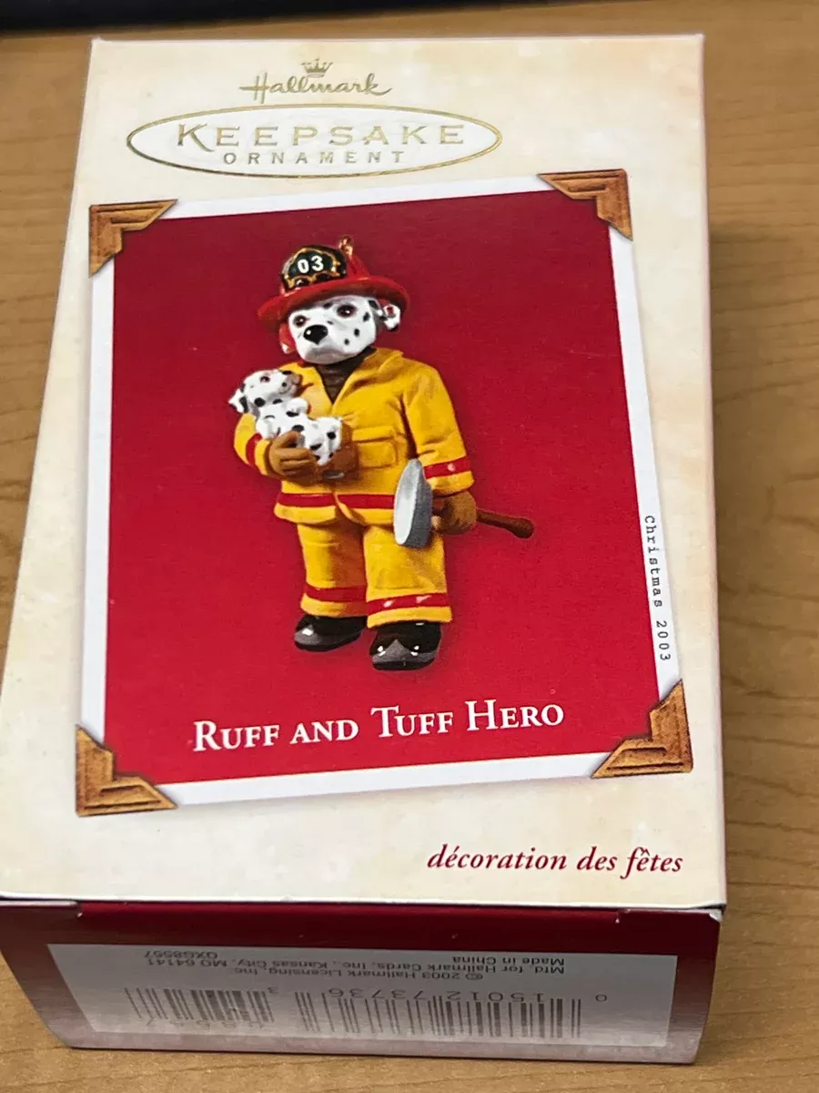 Hallmark 2003 Ruff and Tuff Hero, Fire Fighters Dalmatian OrnamentLike New