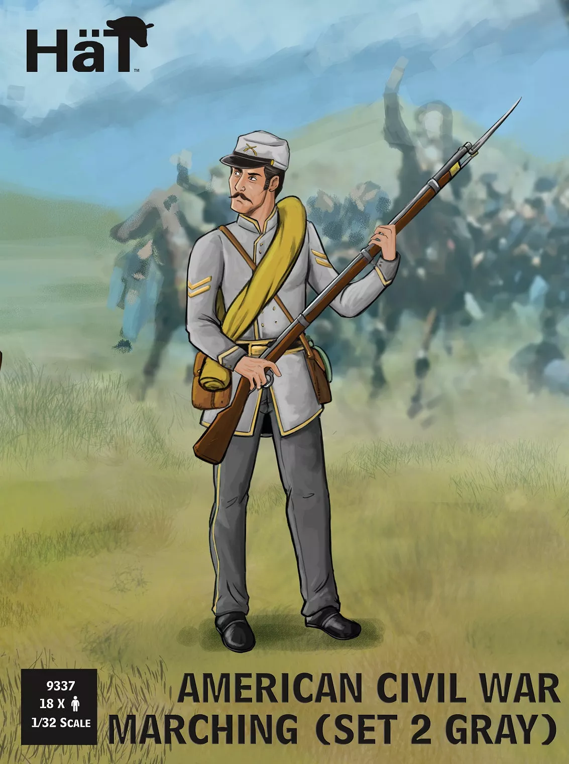 HAT 9337 ACW Confederate Marching Set 2 (Light Grey) 1:72 1:32