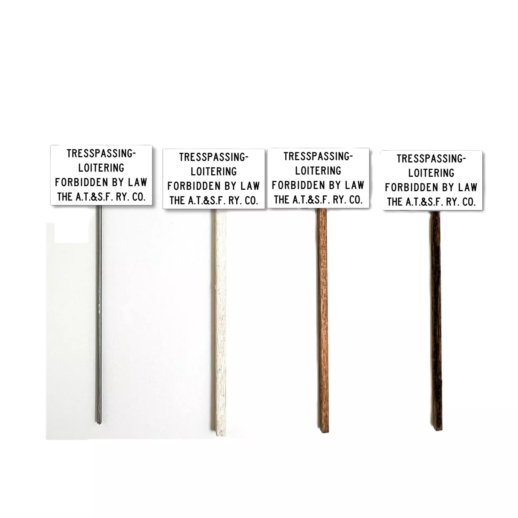 HO Scale – ATSF- Trespass Warning Sign – 2 Pack