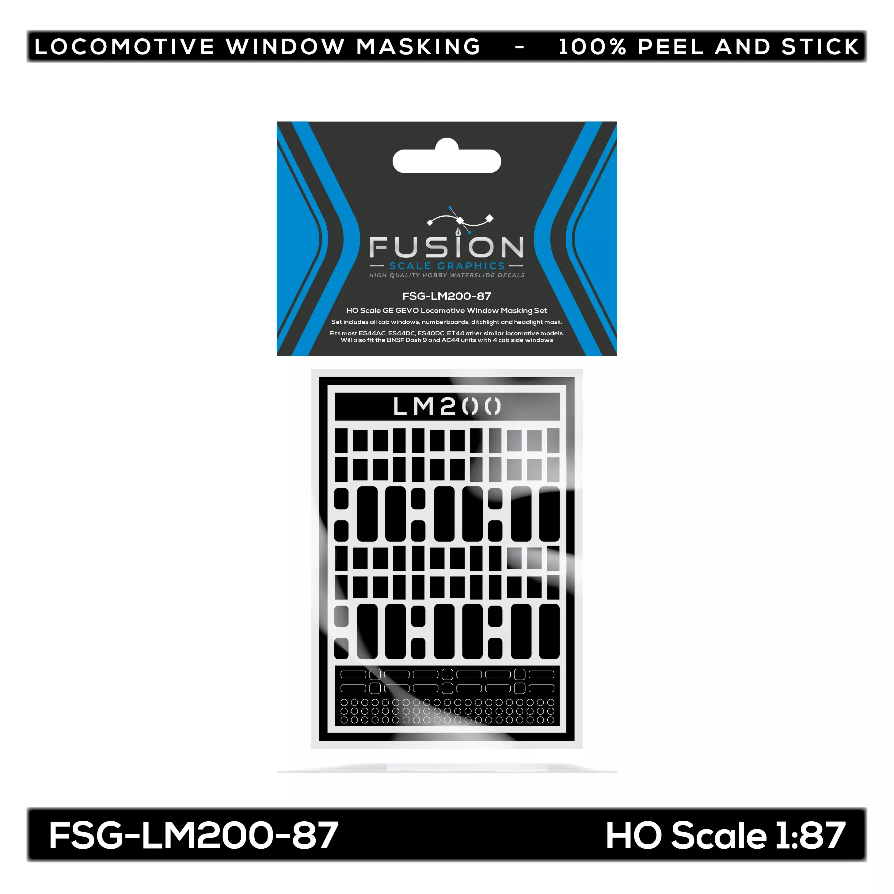 HO Scale GE GEVO Locomotive Window Masking Set