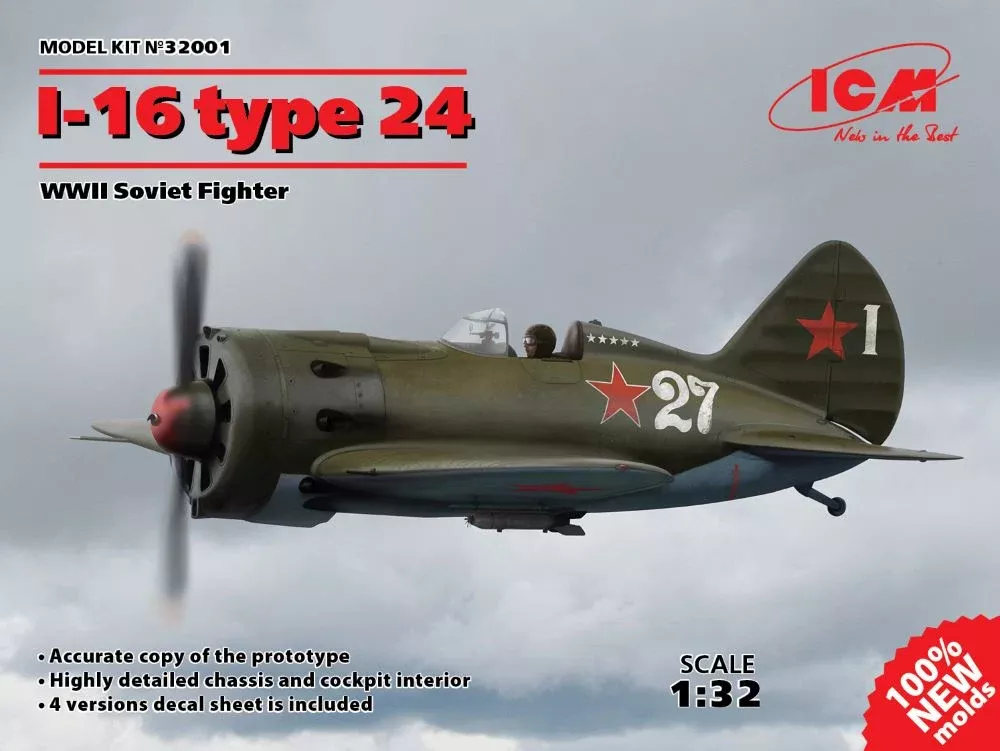 ICM Models 32001 1/32 WWII Soviet I16 Type 24 Fighter