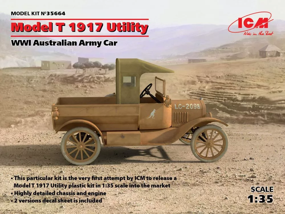ICM Models 35664 1/35 WWI Australian Model T 1917 Utility Army Car