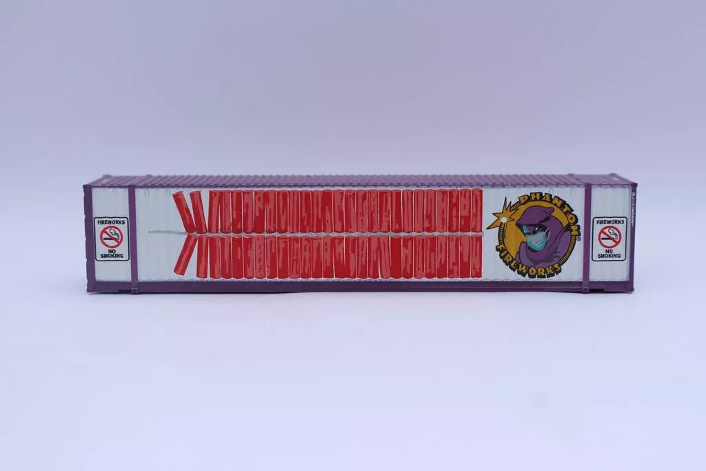 Jacksonville Terminal Company 485023 "VS" Phantom Fireworks - 48' HIGH CUBE corrugated container with Magnetic system. JTC# 485023, N Scale