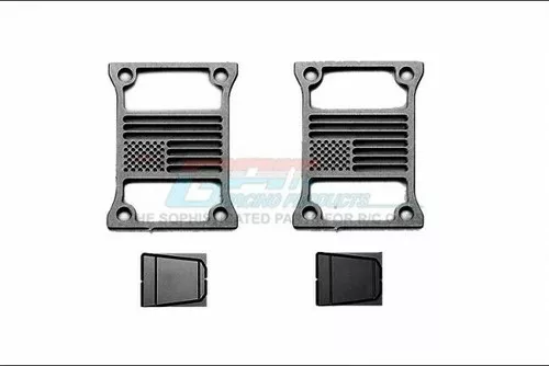 JEEP Wrangler REAR TAIL LIGHT Covers USA Flag (2)pcs BLACK