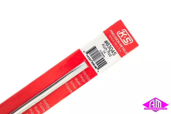 K&S – #83045 – Aluminium Rod – Round – 1/4″ (1pc)