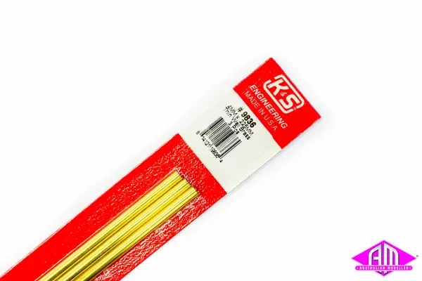K&S - #9836 - Brass Tube - Round - Thin Wall - 4mm x 0.225mm (3pc)