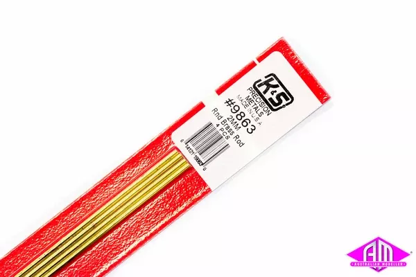 K&S – #9863 – Brass Rod – Round – 2mm (4pc)