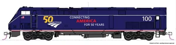 Kato 376113 HO P42 Amtrak Midnight Blue 100 50th Anniversary