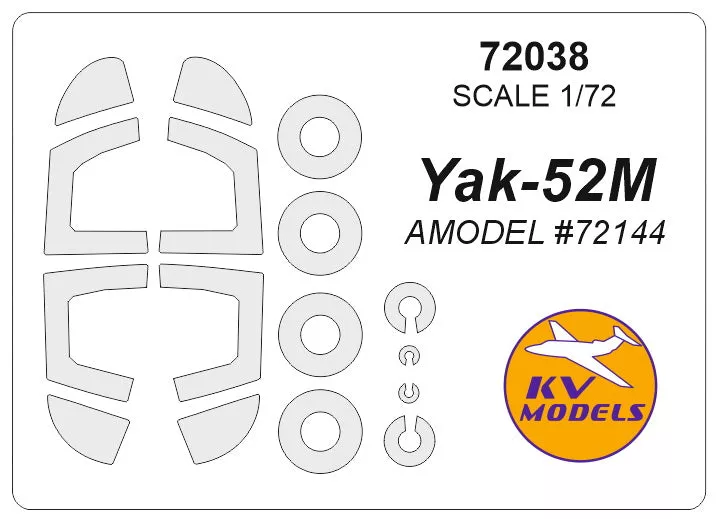 KV Models KV72038 1:72 Yakovlev Yak-52M wheels and canopy frame paint masks
