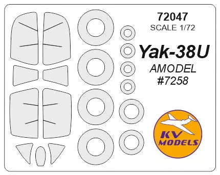 KV Models KV72047 1:72 Yakovlev Yak-38U wheels and canopy frame paint masks