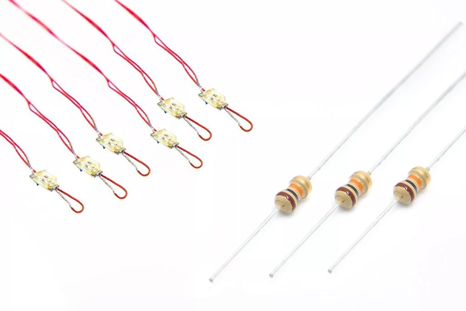 LED-NLRG NANOlight (w/resistors) 6x (2-Colour) Red/Green