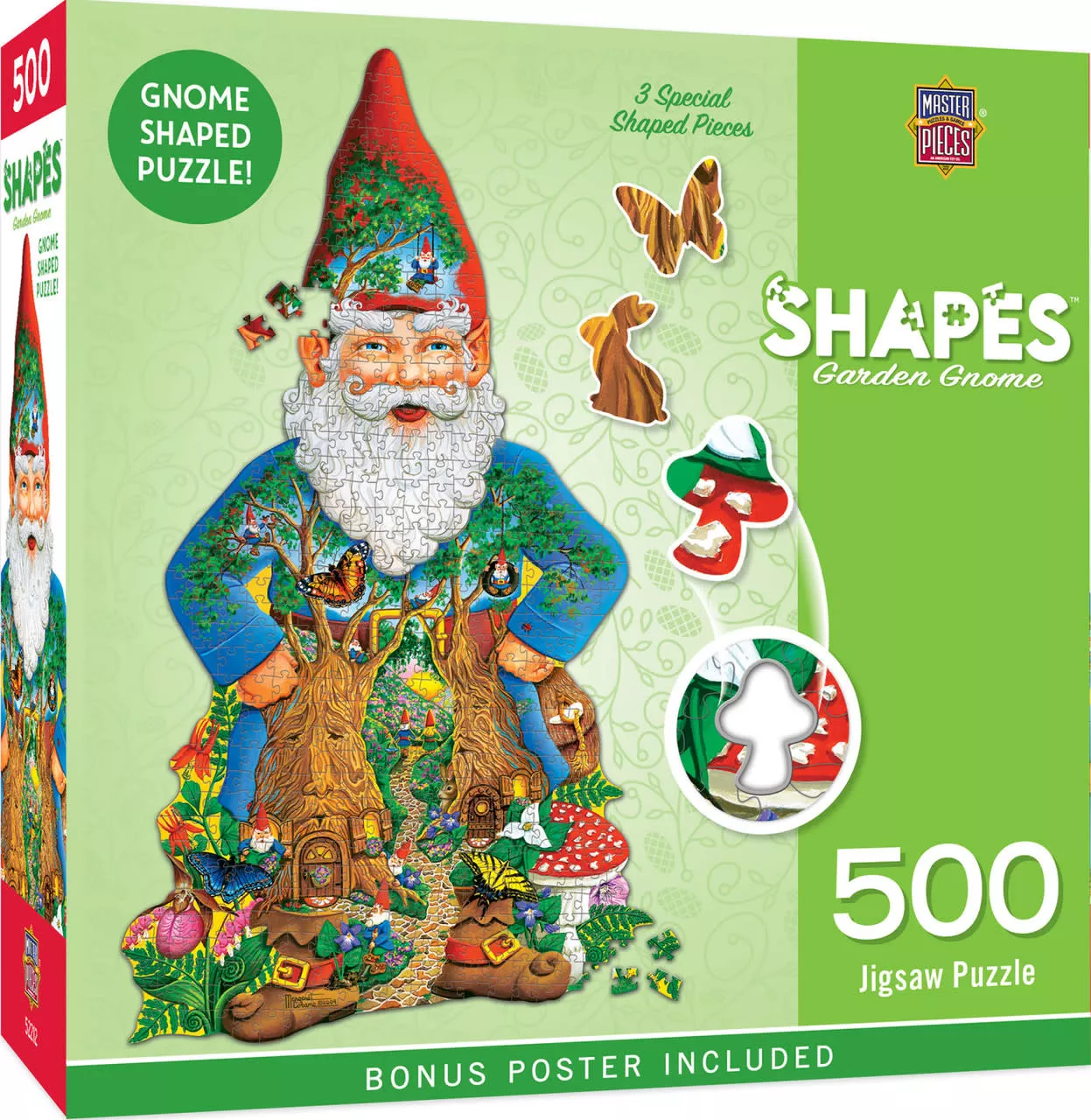 MasterPieces 32288 Contours Shaped - Garden Gnome 500 Piece Puzzle