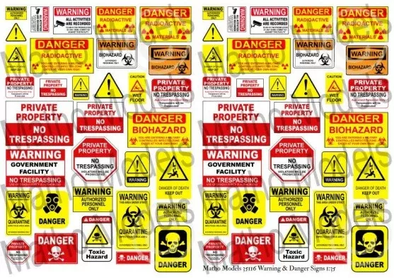 Matho Models 35116 1/35 Warning & Danger Signs Printed Paper (66)