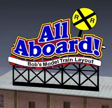 Miller Engineering 441852 HO/N All Aboard Animated Rooftop Billboard