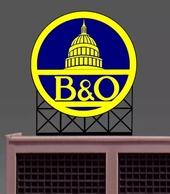 Miller Engineering HO/O 88-2701 Large B&O Billboard, Animated Neon Style Sign Kit