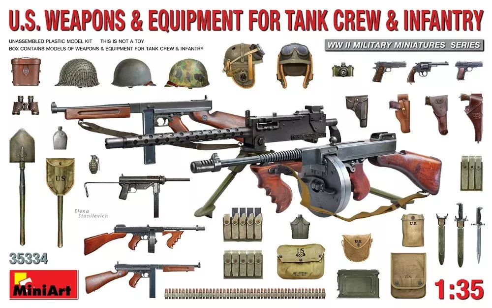 MiniArt 35334 1/35 WWII US Tank Crew/Infantry Weapons & Equipment