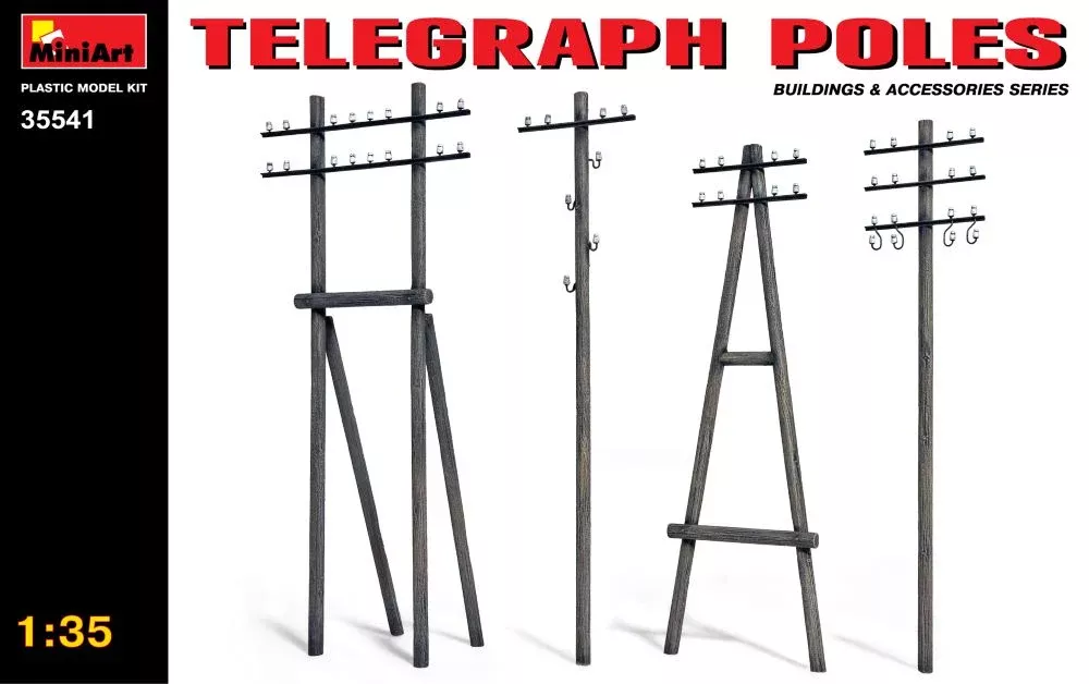 MiniArt 35541 1/35 Telegraph Poles (Various Types)