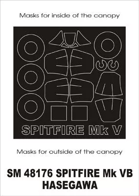 Montex MXSM48176 1:48 Supermarine Spitfire Mk.VB canopy frame paint mask