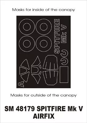 Montex MXSM48179 1:48 Supermarine Spitfire Mk.V canopy frame paint mask