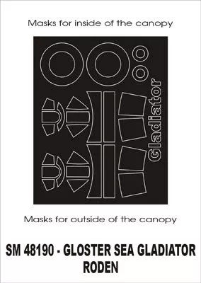Montex MXSM48190 1:48 Gloster Sea Gladiator canopy frame paint masks