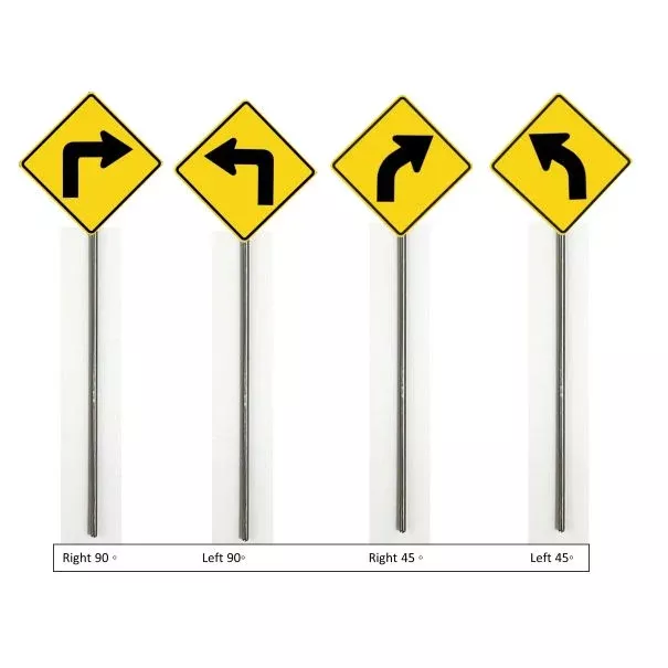 N Scale - Curve Warning – 45 or 90, Choose Direction - 2 Pack