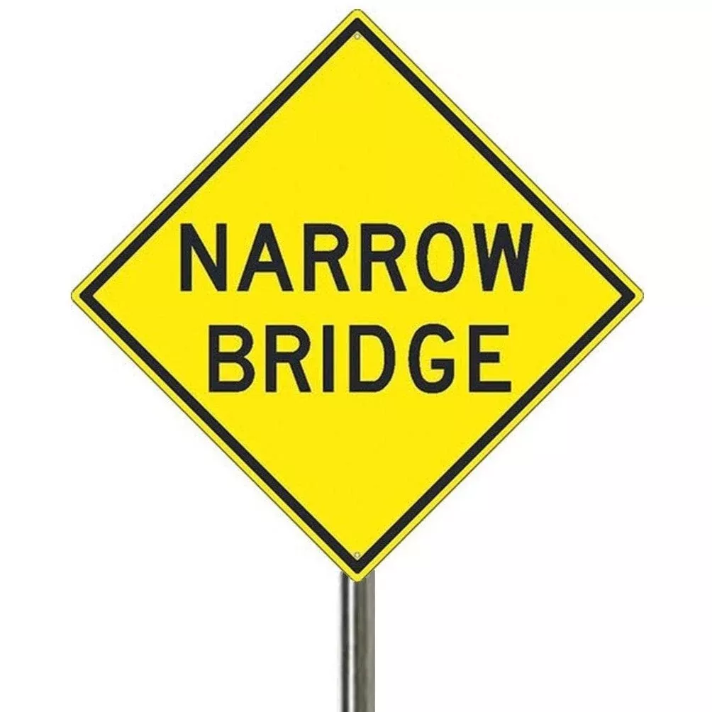 N Scale - Narrow Bridge With Chevron- 2 PACK