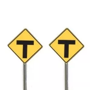 N Scale - T Intersection Sign - 2 Pack