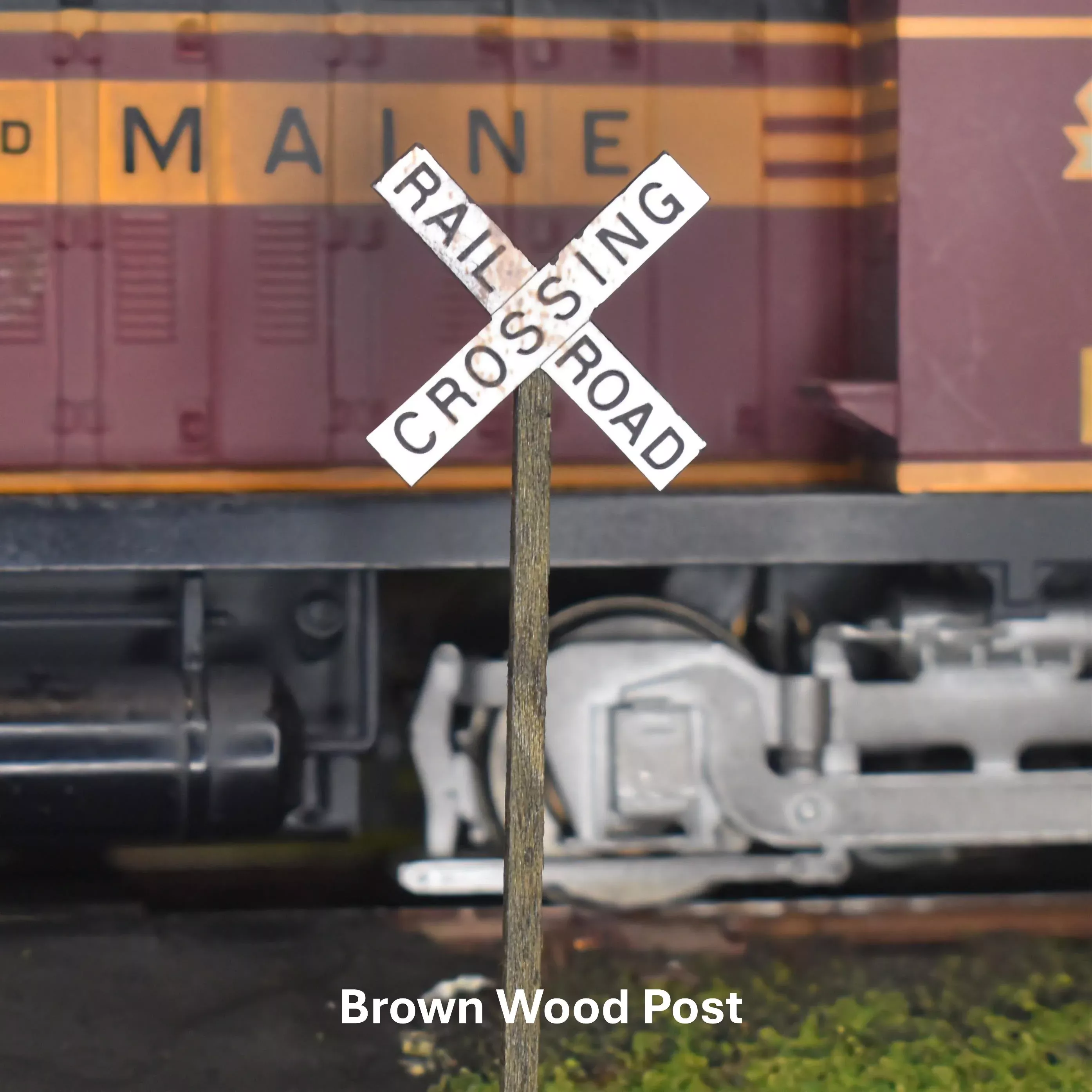 N Scale - Weathered Modern Crossbucks - 2 Pack