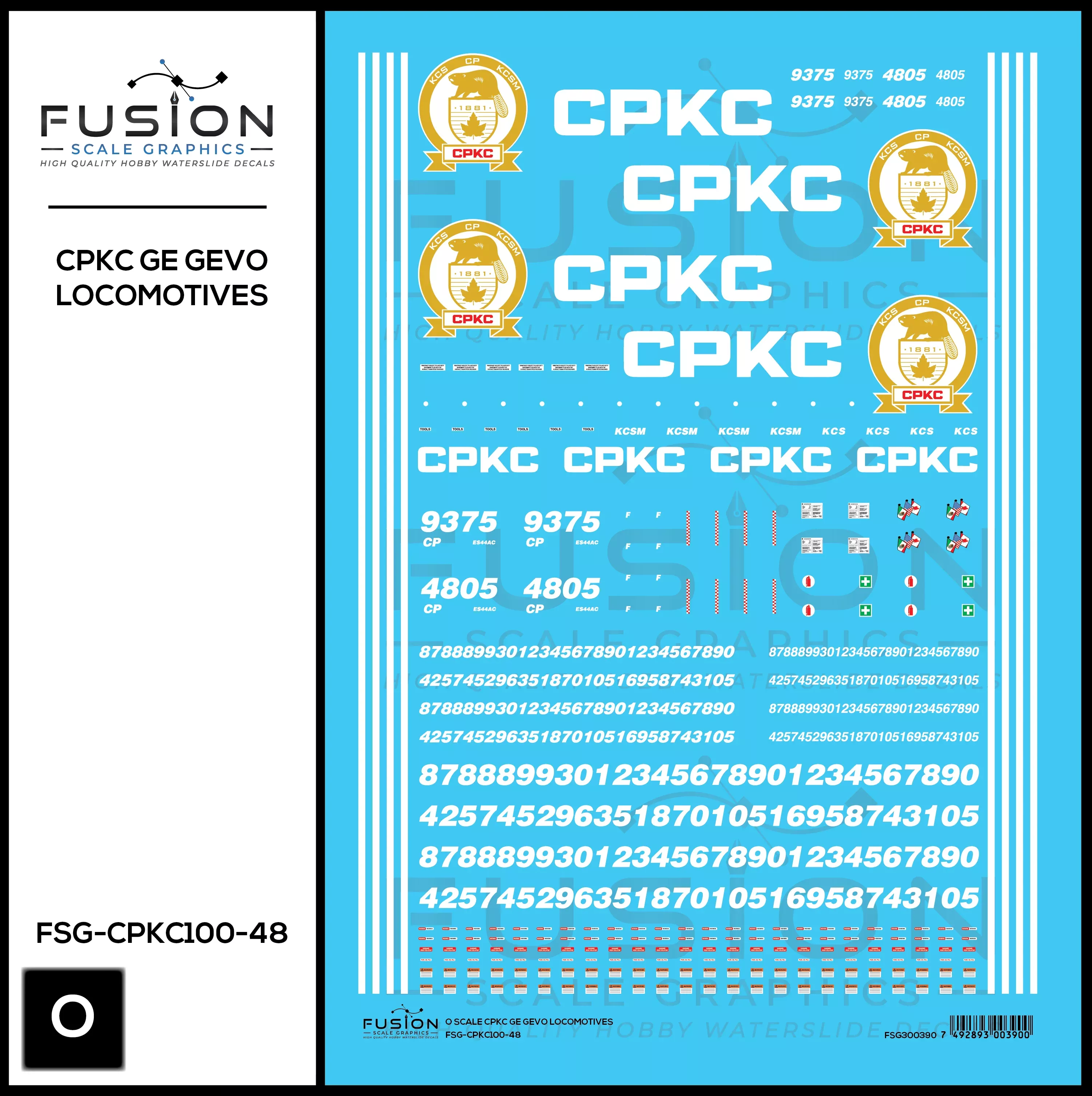 O Scale CPKC GE GEVO Locomotives Decal Set
