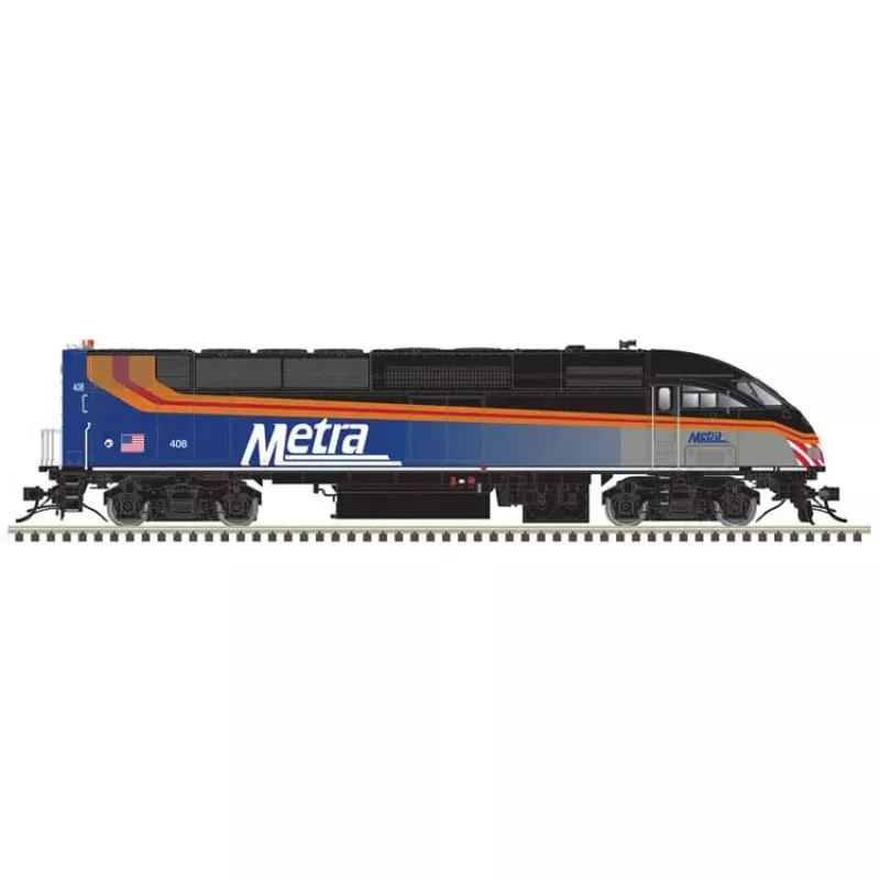 PREORDER Atlas HO 10004970 Motive Power Industries MP36PH-3C, Master Silver Locomotive Metra #408