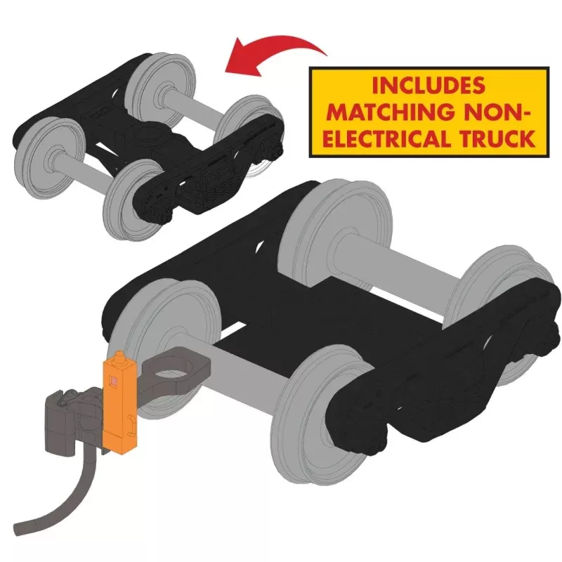 PREORDER Rapido HO 102178 36' Track-Power EOT Flash Wheels, Orange