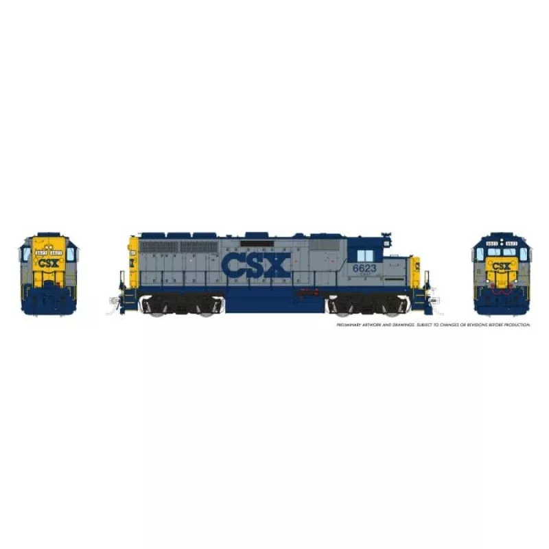 PREORDER Rapido HO 1078507 EMD GP40 CSX 6623
