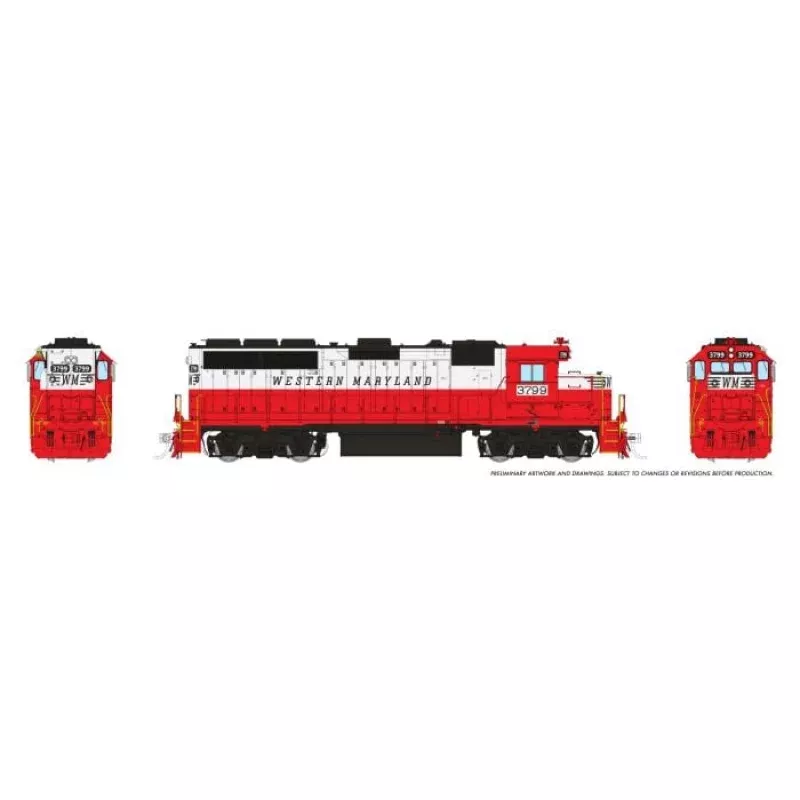 PREORDER Rapido HO 1078543 EMD GP40 WM 3799