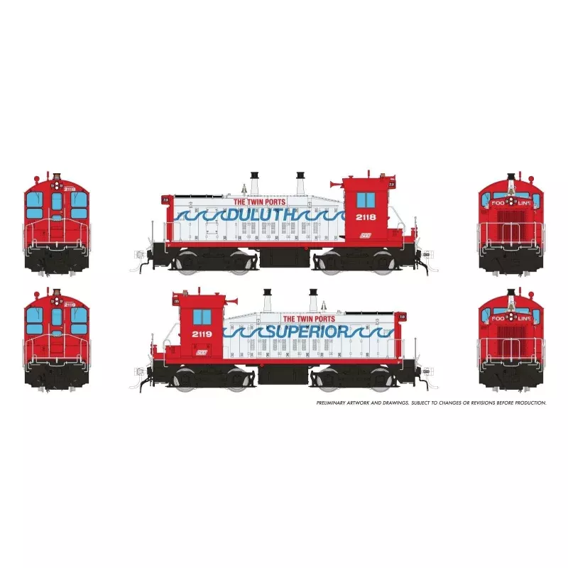 PREORDER Rapido HO 27110 EMD SW9, Soo Line (2-Pack)
