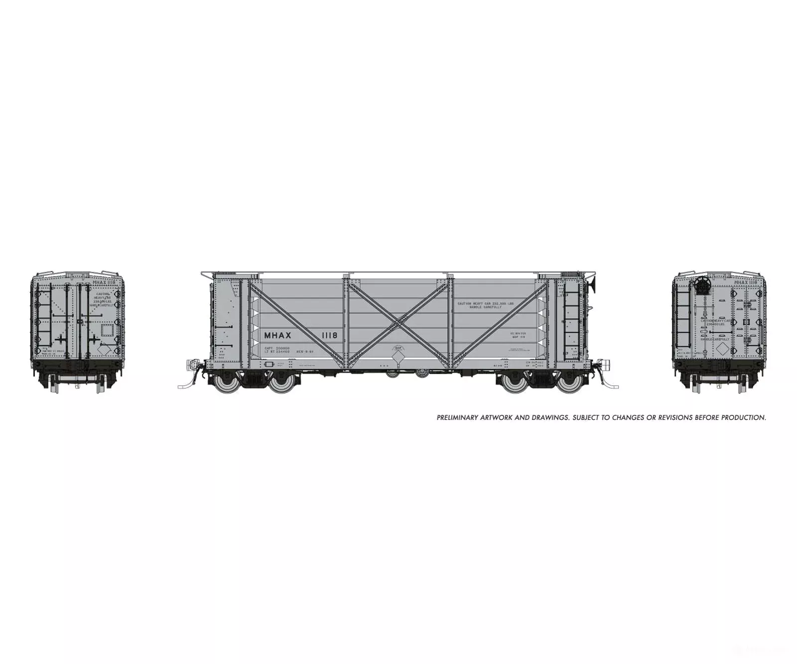 Rapido 195005 HO ACF Helium Car: MHAX - All-Silver Scheme: 6-Pack