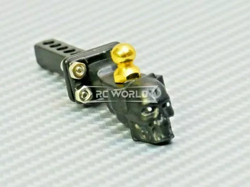 RC 1/10 Scale Accessories All Metal TOW HITCH Ball Mount SKULL Black