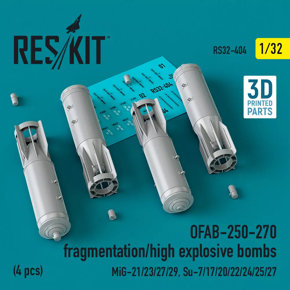 ResKit RS32-0404 1:32 OFAB-250-270 fragmentation/high explosive bombs
