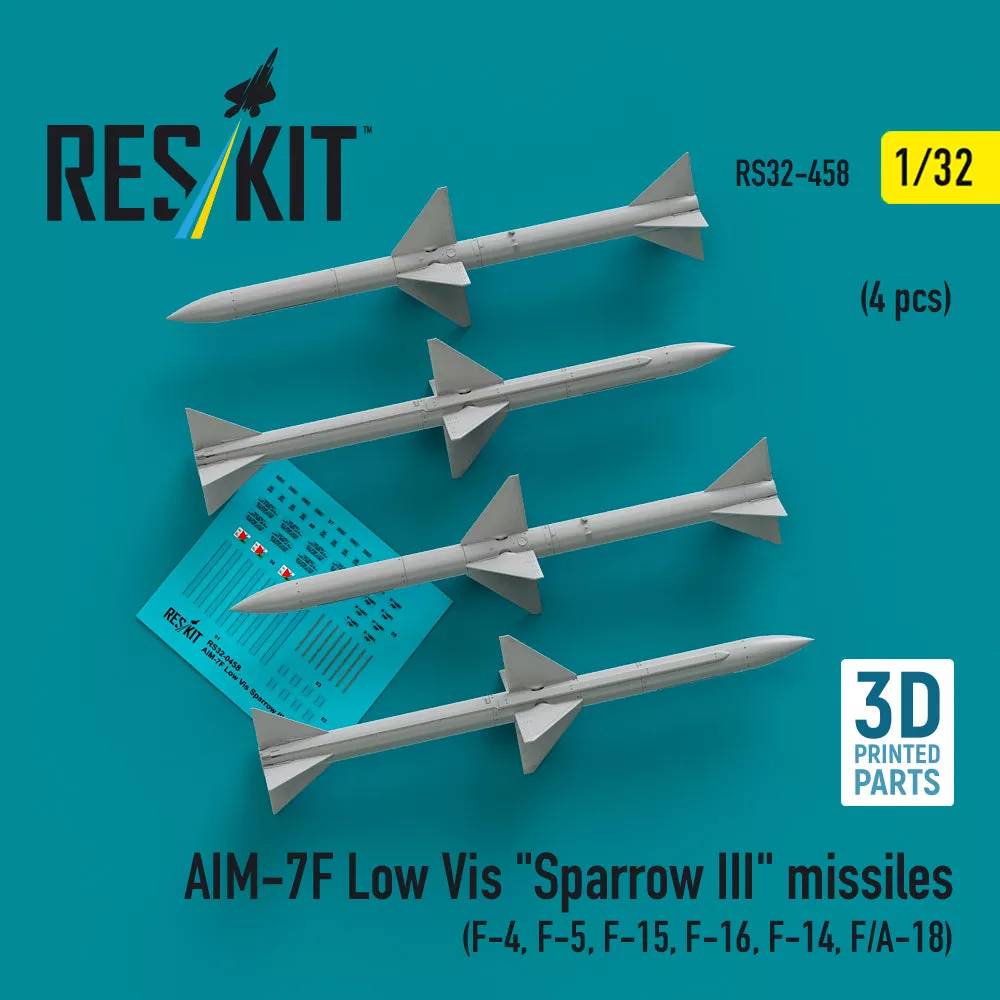 ResKit RS32-0458 1:32 AIM-7F Low Vis Sparrow III missiles