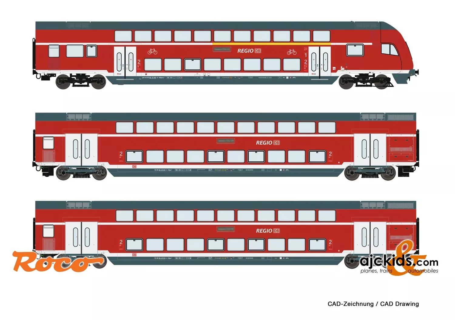 Roco 74147 – 3 piece set: Double-deck coaches (AC version)