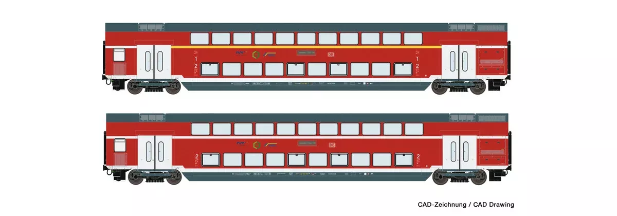 Roco 74149 – 2 piece set: Double-deck coaches (AC version)