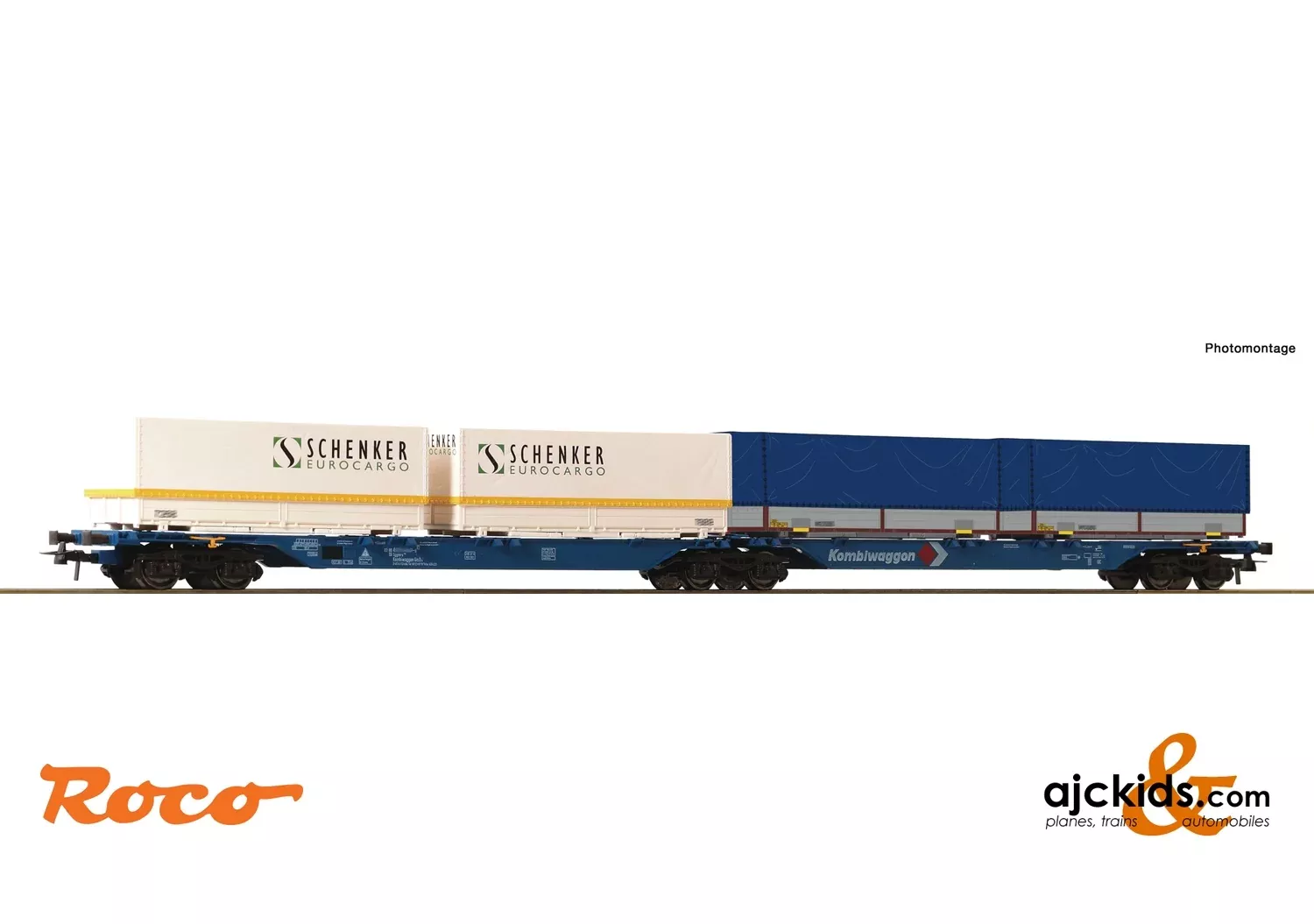 Roco 76633 – Double container carrier wagon Schenker