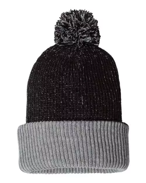 “Sportsman SP70 12″ Speckled Pom-Pom Cuffed Beanie”