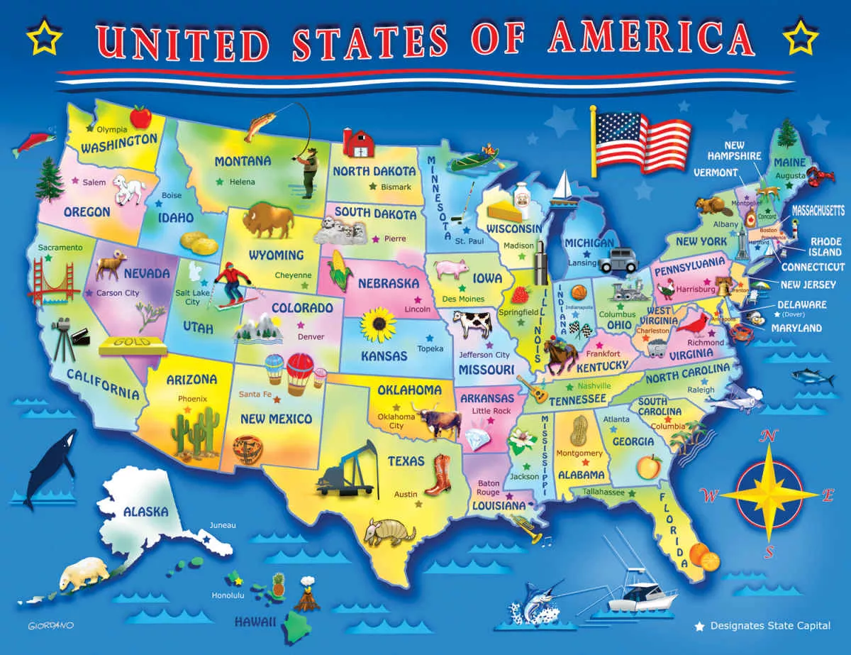 Springbok 33-30506 USA Map Kid’s Puzzle