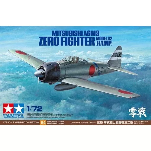 Tamiya 60784 1/72 Mitsubishi A6M3 Zero Fighter Model 32 (Hamp)