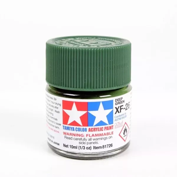 Tamiya 81726 Acrylic Paint XF-26 Flat Deep Green 10ml